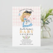 Wonderland Meisje Baby shower Kaart (Staand voorkant)