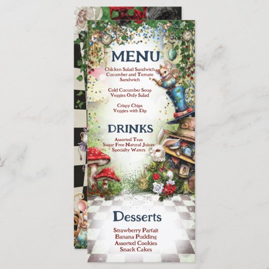 Wonderland Menu (Voorkant / Achterkant)