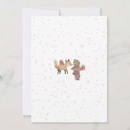 Wonderland Merry Little Christmas Baby shower Kaart (Achterkant)