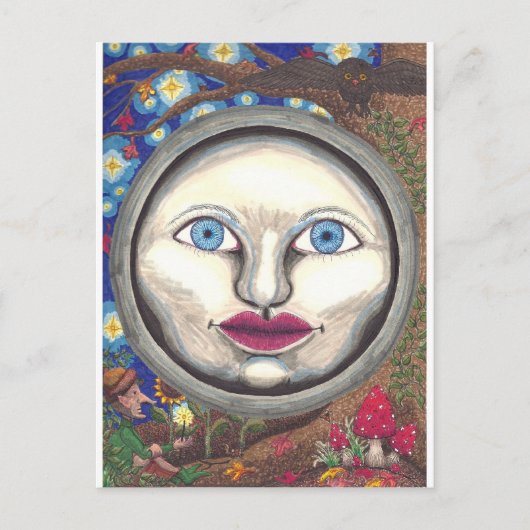 Wonderland Moon Briefkaart (Voorkant)