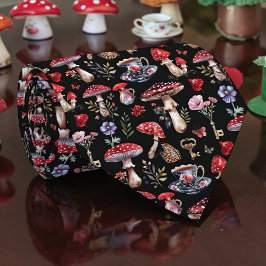 Wonderland Mushroom Pattern Necktie Tie Stropdas