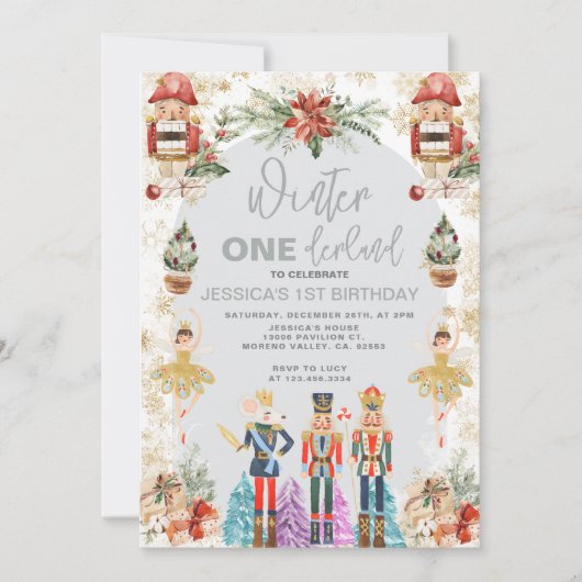 Wonderland Notenkraker Snowflake Verjaardag Kaart (Voorkant)