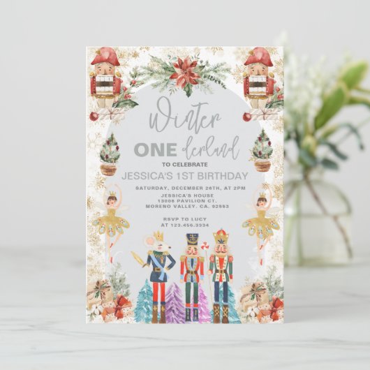 Wonderland Notenkraker Snowflake Verjaardag Kaart (Staand voorkant)