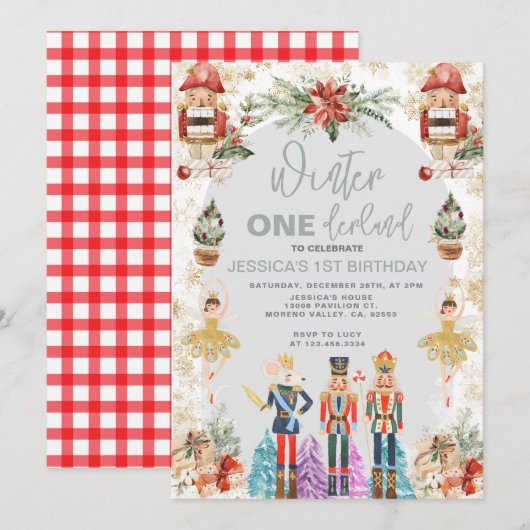 Wonderland Notenkraker Snowflake Verjaardag Kaart (Voorkant / Achterkant)