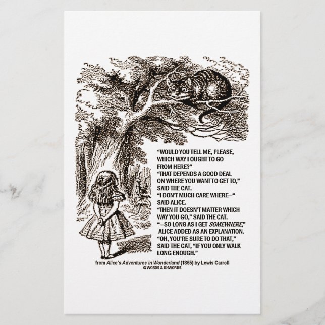 Wonderland op welke manier ik het citaat zou moete (Voorkant)