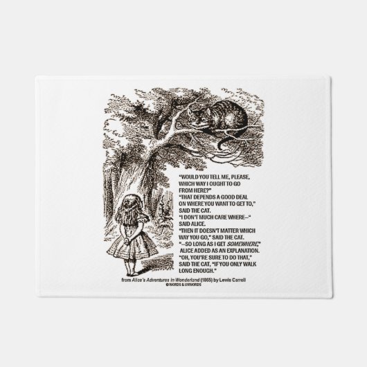 Wonderland op welke manier ik het citaat zou moete deurmat (Voorkant)