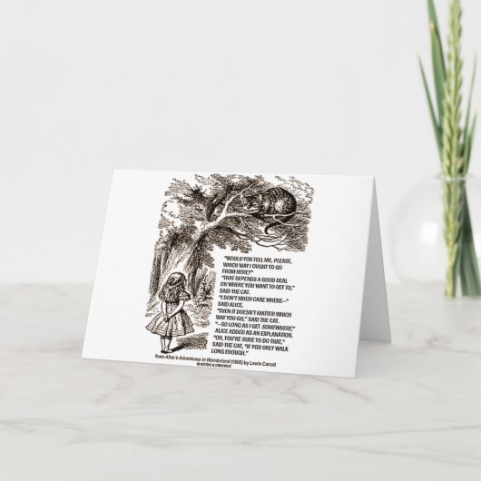 Wonderland op welke manier ik het citaat zou moete kaart (Voorkant)