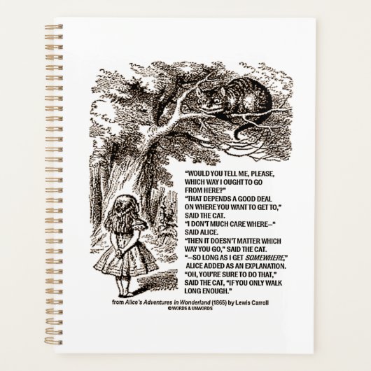 Wonderland op welke manier ik het citaat zou moete planner (Voorkant)