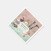  Wonderland Pink en Turquoise Servet (Hoek)