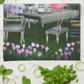 Wonderland Pink Flamingo Tea Party Kitchen Towel Theedoek (Gevouwen)
