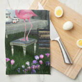 Wonderland Pink Flamingo Tea Party Kitchen Towel Theedoek (Quarter Fold)
