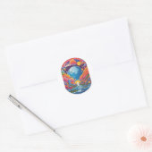 Wonderland Planet Ronde Sticker (Envelop)