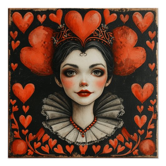 Wonderland Queen of Hearts: Koninklijk temperament Perfect Poster (Voorkant)