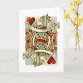 Wonderland Queen of Hearts Wenskaart Kaart (Gele Bloem)