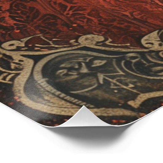 Wonderland Queen of Hearts: wonderland soeverein Perfect Poster (Hoek)