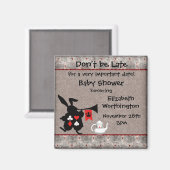 Wonderland Rabbit Baby shower Save the Date Magneet (Voorkant / Achterkant)