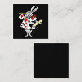 Wonderland Rabbit Easter Bunny Speling Music Vierkante Visitekaartje (Voorkant / Achterkant)