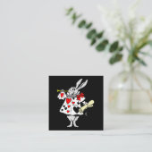 Wonderland Rabbit Easter Bunny Speling Music Vierkante Visitekaartje (Staand voorkant)