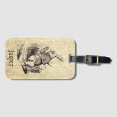 Wonderland Rabbit gepersonaliseerd Bagagelabel (Voorkant (horizontaal))