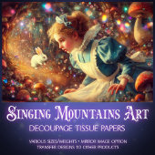 Wonderland Rabbit Hole Fantasy Art Decoupage Tissuepapier