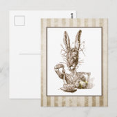 Wonderland Rabbit Illustratie Briefkaart (Voorkant / Achterkant)