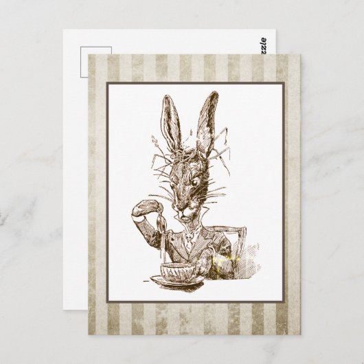 Wonderland Rabbit Illustratie Briefkaart (Voorkant / Achterkant)