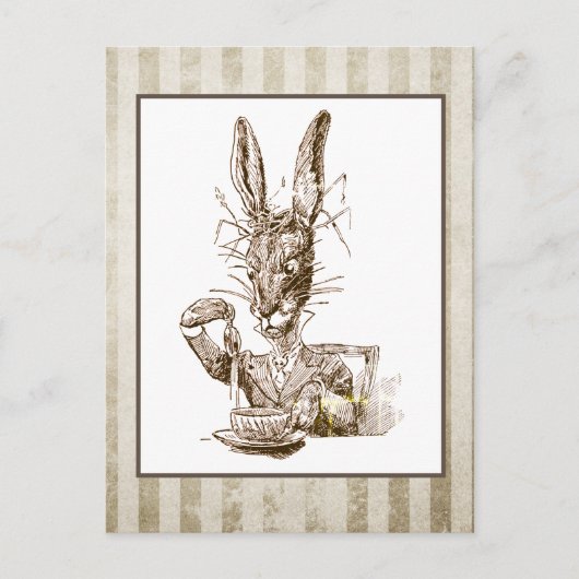 Wonderland Rabbit Illustratie Briefkaart (Voorkant)