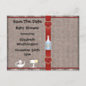Wonderland Rabbit Save the Date Baby shower Aankondigingskaart (Achterkant)