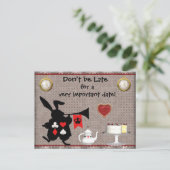 Wonderland Rabbit Save the Date Baby shower Aankondigingskaart (Staand voorkant)