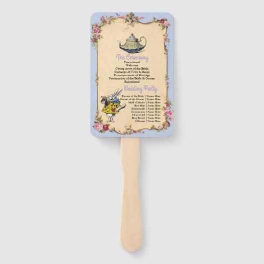 Wonderland Rabbit Trouwprogramma  Fan Handwaaier (Achterkant)