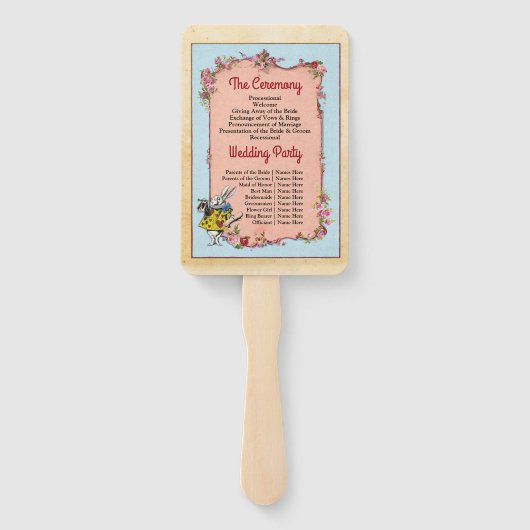Wonderland Rabbit Trouwprogramma  Fan Handwaaier (Achterkant)
