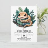 Wonderland Reptiel Avontuur Verjaardag Kaart (Staand voorkant)