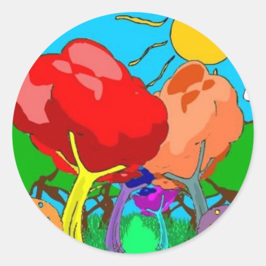 wonderland ronde sticker (Voorkant)