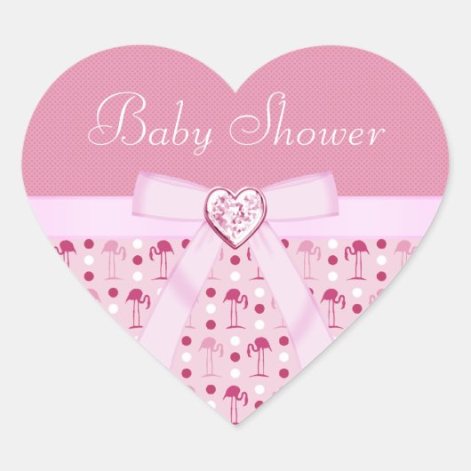 Wonderland Roze Flamingo Baby shower Stickers (Voorkant)