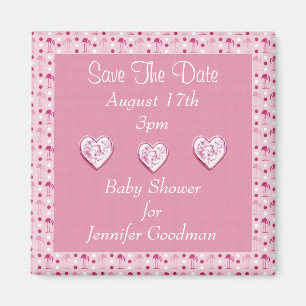 Wonderland roze flamingos bespaart de datum Baby Magneet