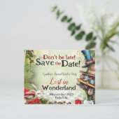 Wonderland Save the Date Ansichtkaart Briefkaart (Staand voorkant)