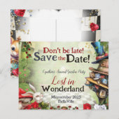 Wonderland Save the Date Ansichtkaart Briefkaart (Voorkant / Achterkant)