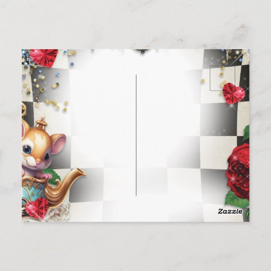 Wonderland Save the Date Ansichtkaart Briefkaart (Achterkant)