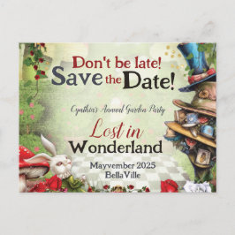 Wonderland Save the Date Ansichtkaart Briefkaart