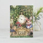 Wonderland Save the Date Kaart (Staand voorkant)