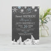 Wonderland sneeuwvlokken chique winter zoet zestie kaart (Staand voorkant)