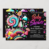 Wonderland Snoep Baby shower Kaart (Voorkant / Achterkant)