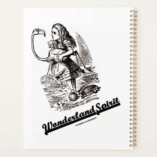 Wonderland Spirit Alice En Haar Flamingo Humor Planner (Achterkant)