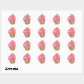 Wonderland Sprinkles Cupcake Ronde Sticker (Vel)