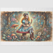 Wonderland Steampunk Alice Fantasy Art Decoupage Tissuepapier (Voorkant)