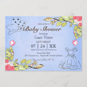 Wonderland Storybook Baby shower Uitnodiging