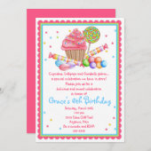 Wonderland Sweet Shop Cupcake Snoep nodigt uit Kaart (Voorkant / Achterkant)