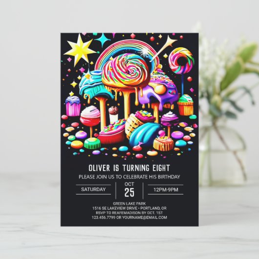 Wonderland Sweet Verjaardag Kaart (Staand voorkant)