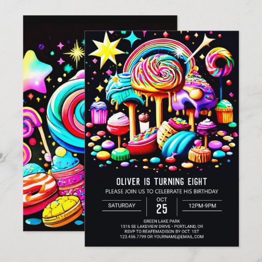 Wonderland Sweet Verjaardag Kaart (Voorkant / Achterkant)