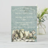  Wonderland Tea Party Birthday nodigt uit Kaart (Staand voorkant)